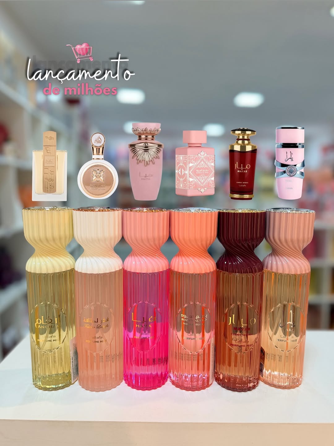 Perfumes e kits no Instagram da loja